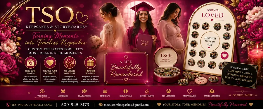 Wedding, graduation, baby reveal, and family storyboard magnet collection